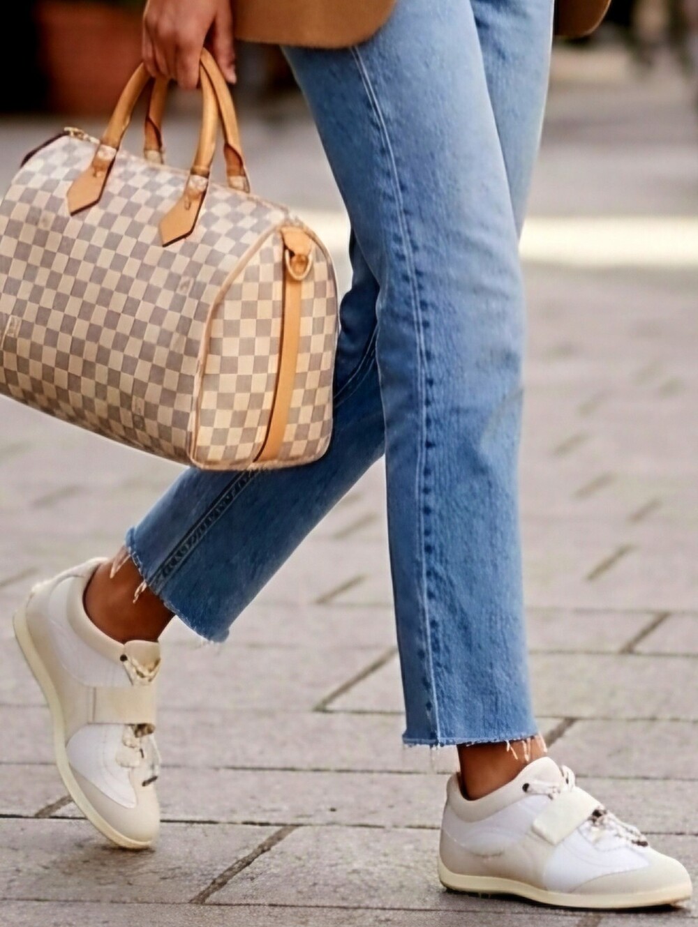 Louis Vuitton White Damier Leather Sneakers